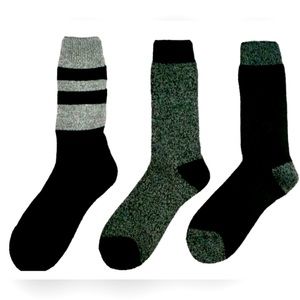 Avalanche Mens Ultimate Winter Thermal Socks Black Gray Size 6-12 3 Pairs New